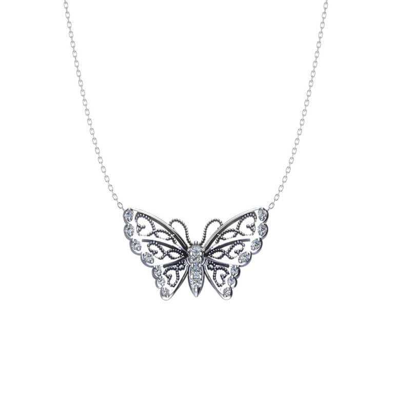 Diamond Butterfly Necklace Jewelry Designs